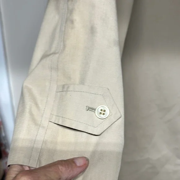 LONDON FOG MAINCOAT EDITION BEIGE ALL WEATHER TRENCH COAT 14 REG 44" LONG - Picture 7 of 12